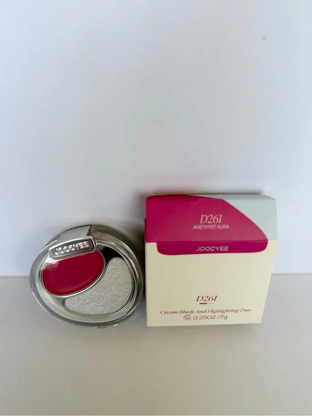 JOOCYEE D261 Amethyst Aura Cream Blush & Highlighter Duo - Pink & Shimmer